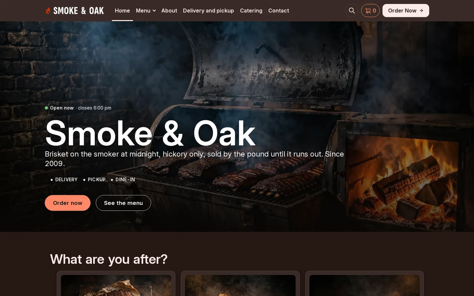 The BBQ demo home page