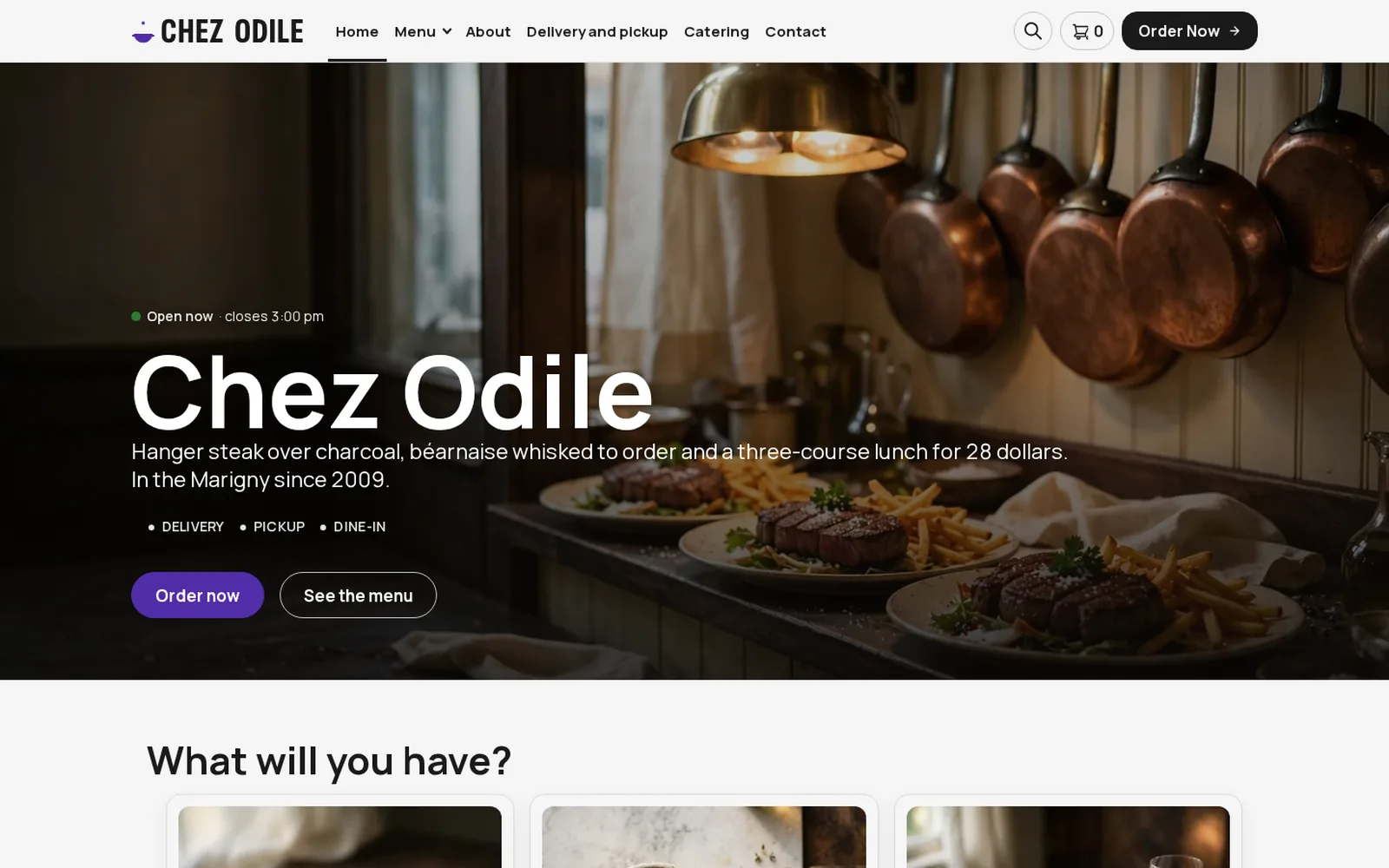 The Bistro demo home page
