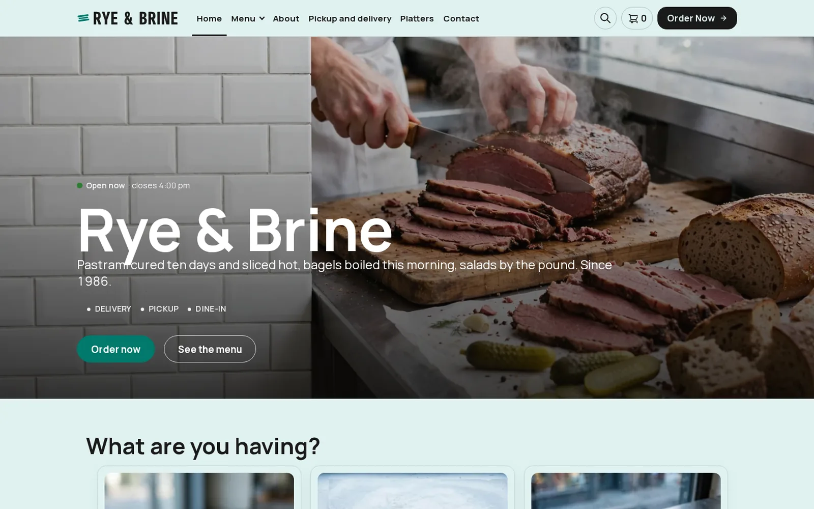 The Deli demo home page
