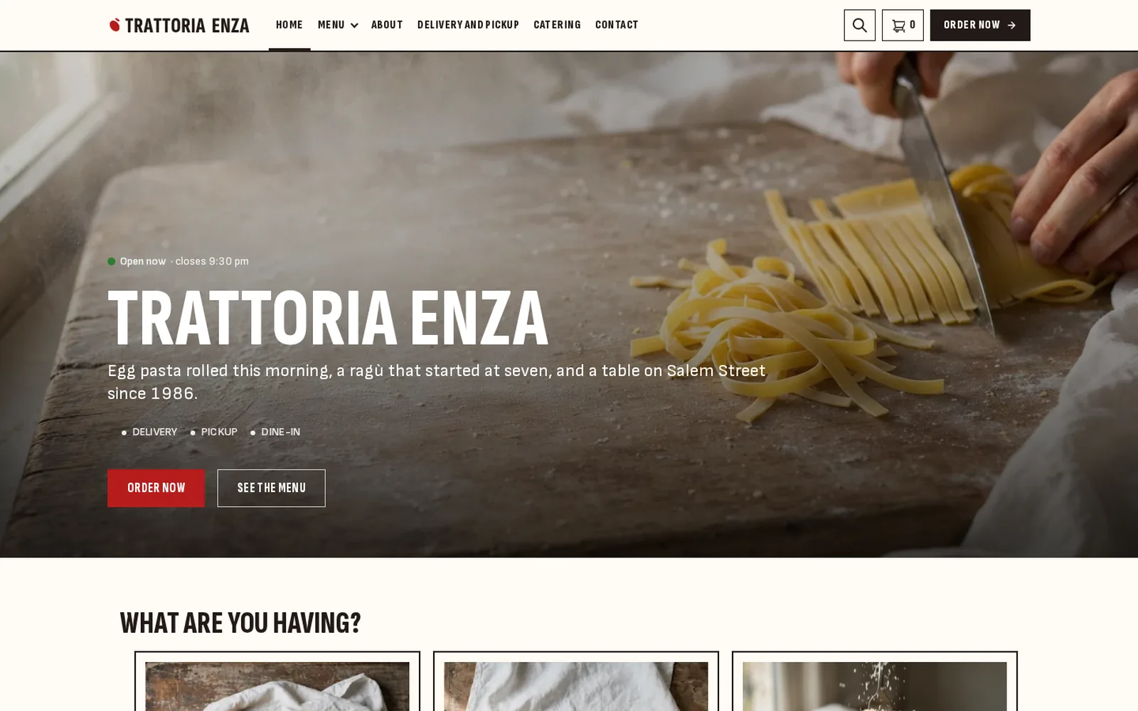 The Italian demo home page