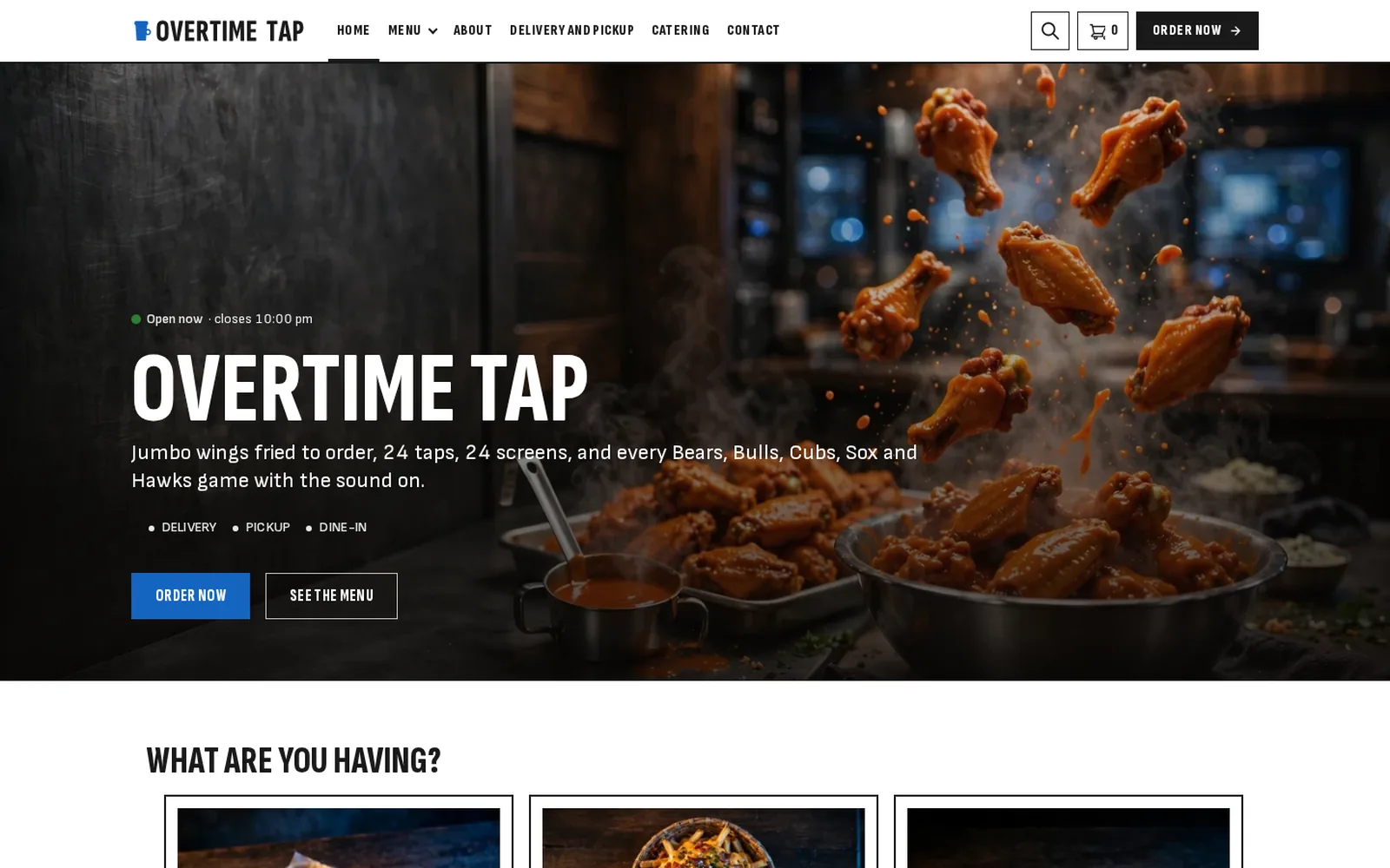 The Sports bar demo home page