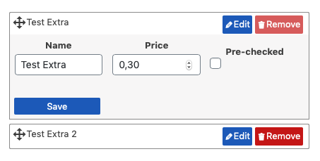 Edit Topping (Extra Option)