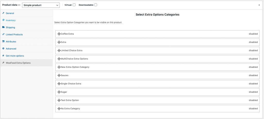 Select Toppings (Extra Options) on Product