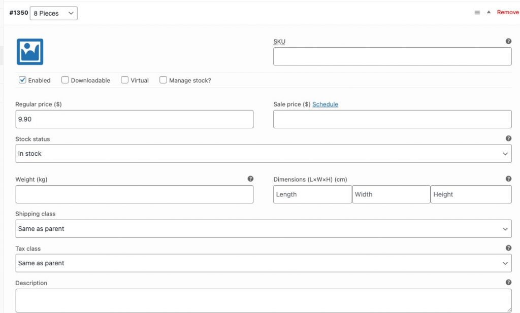 Variation Configuration WooCommerce