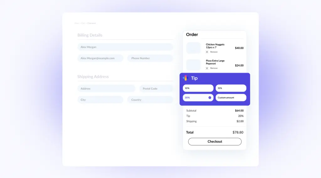 WooCommerce checkout with a tipping option