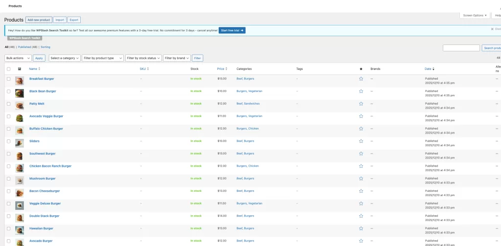 Building a food menu with FoodMaster and WooCommerce
