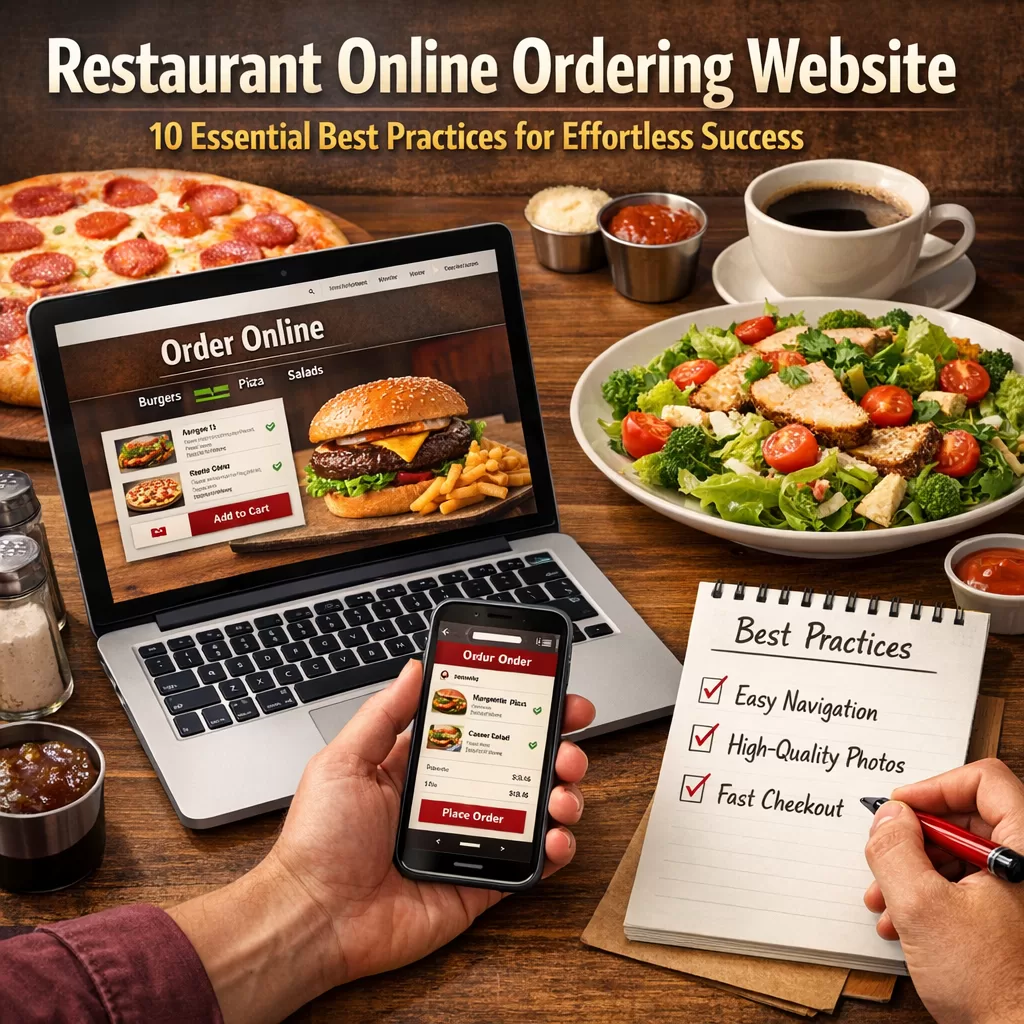 Illustration of Restaurant Online Ordering Website: 10 Essential Best Practices for Effortless Success