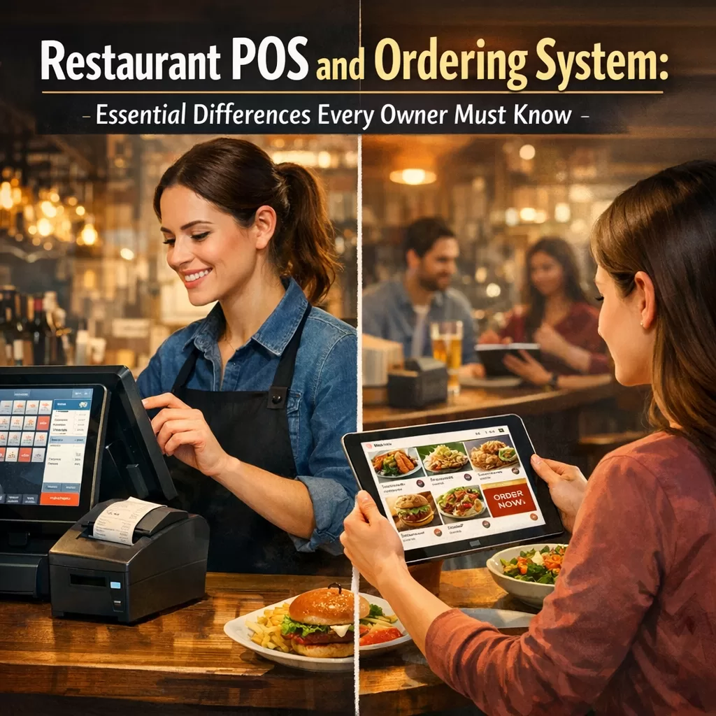 Illustration of Restaurant POS and Ordering System: Essential Differences Every Owner Must Know