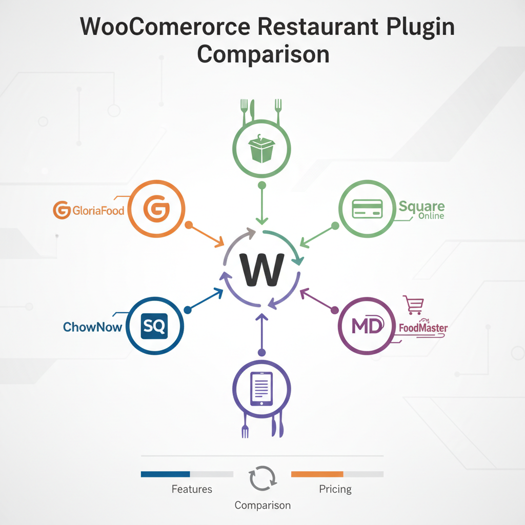WooCommerce Restaurant Plugin Comparison: FoodMaster vs GloriaFood vs ChowNow vs Square Online vs MenuDrive — Features, Pricing, and the Best Choice for Your Online Ordering System (2024)